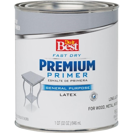 All-Source Premium Latex Interior/Exterior Primer, Gray, 1 Qt. 203319D